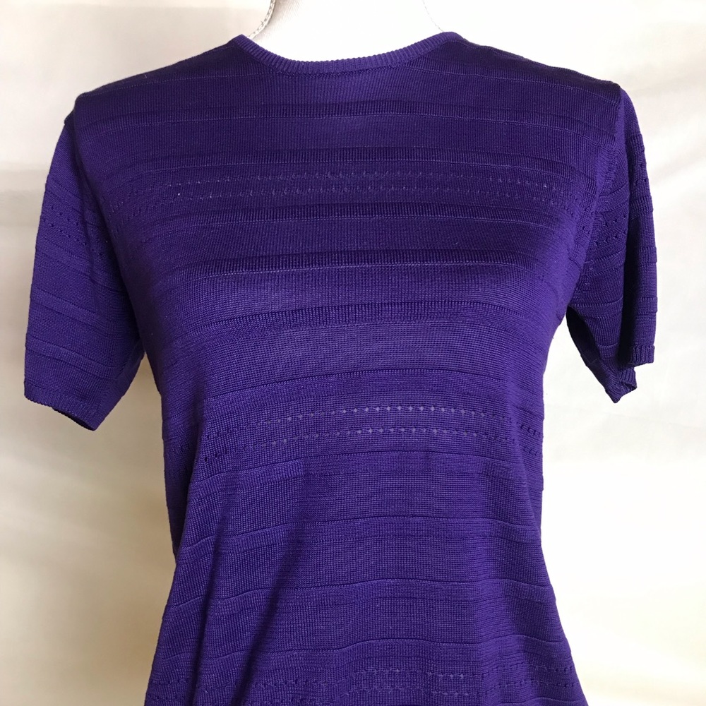 100% Silk Top Sweater Petite Small Royal Purple